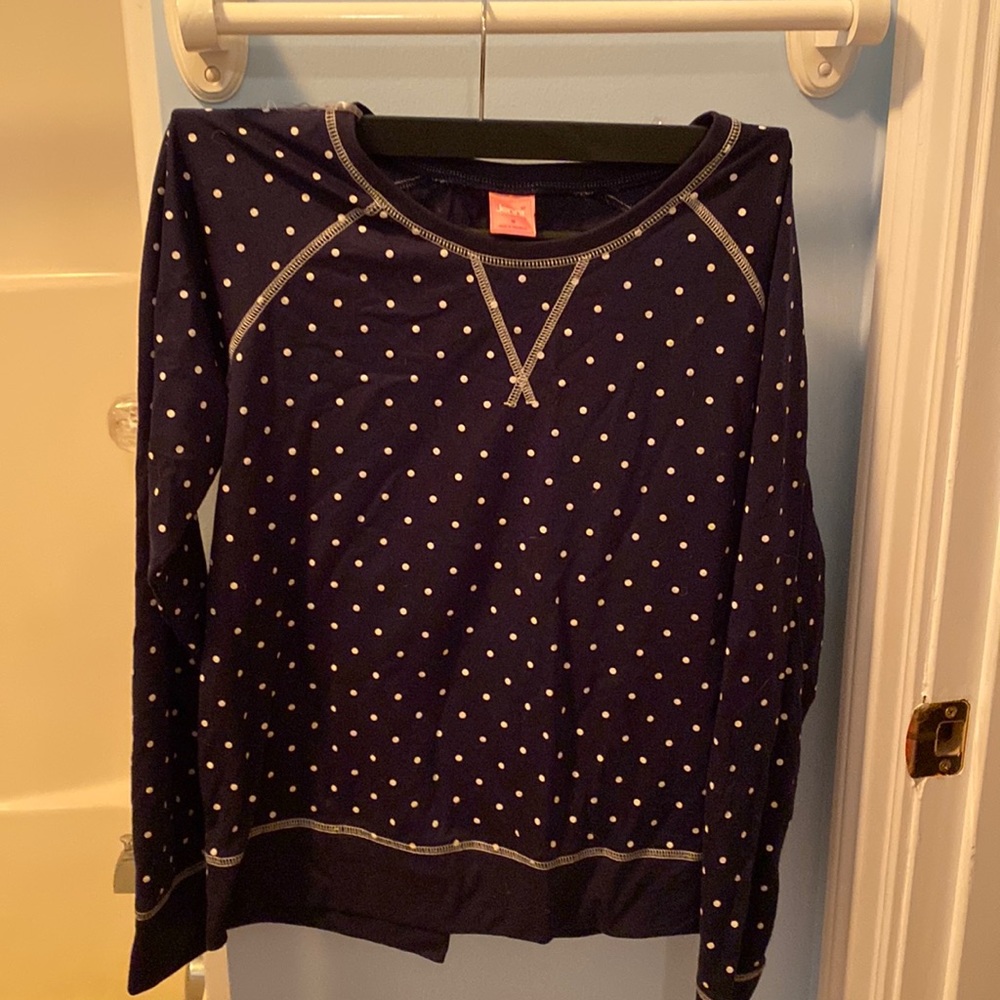 navy blue poka dot pj shirt